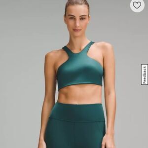 NWT New LULULEMON Shine Racerback Train Bra Storm Teal Green SMTL 10
